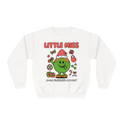 LITTLE MISS XMAS OBSESSED GYM RAT - CREWNECK