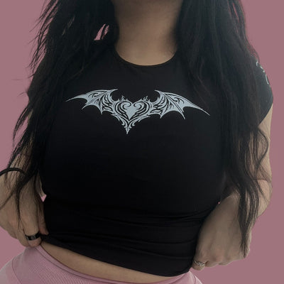 BATTY HEARTS - BLACK- COMPRESSION TEE