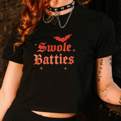 SWOLE BATTIES- CROP TEE