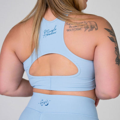 BASIC SNOWY SKY-HIGH NECK CROP TOP BRA