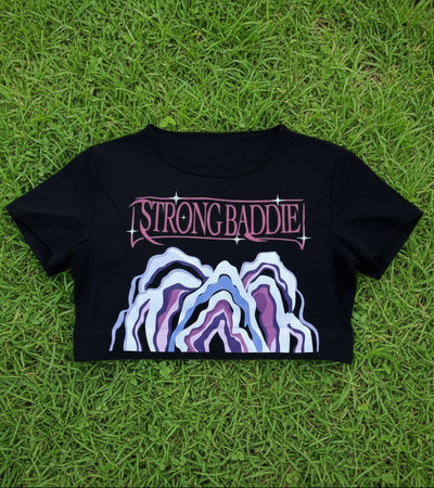 STRONG BADDIE  - CROPPED TEE (BUILT-IN-BRA)