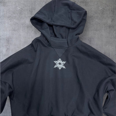 BLACK ICICLES-  CROPPED HOODIE